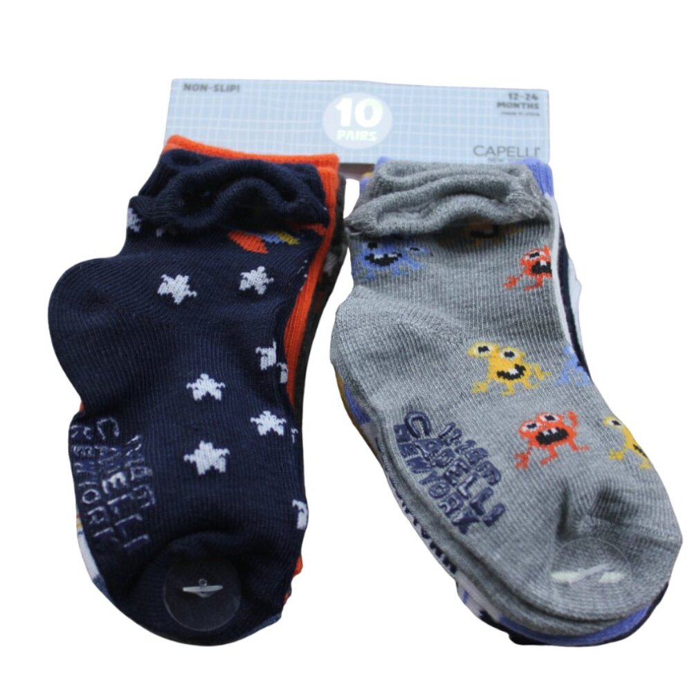 Capelli New York Socks 10-Pack Infant Boys Size 12-24 months Aliens Space NWT